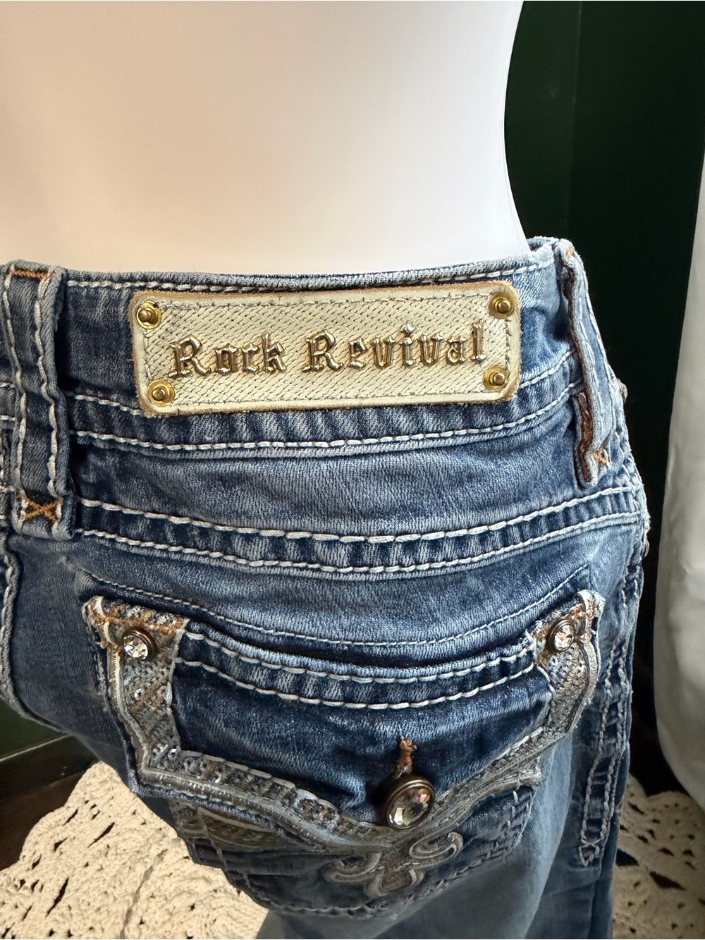 Rock Revival Women’s Boot Cut Jeans in Washed Blue - Picture 8 of 11